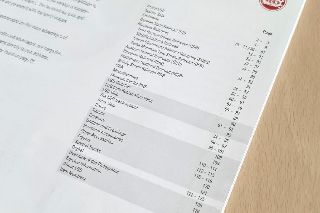Lgb Catalogue 2025/2026 English Version