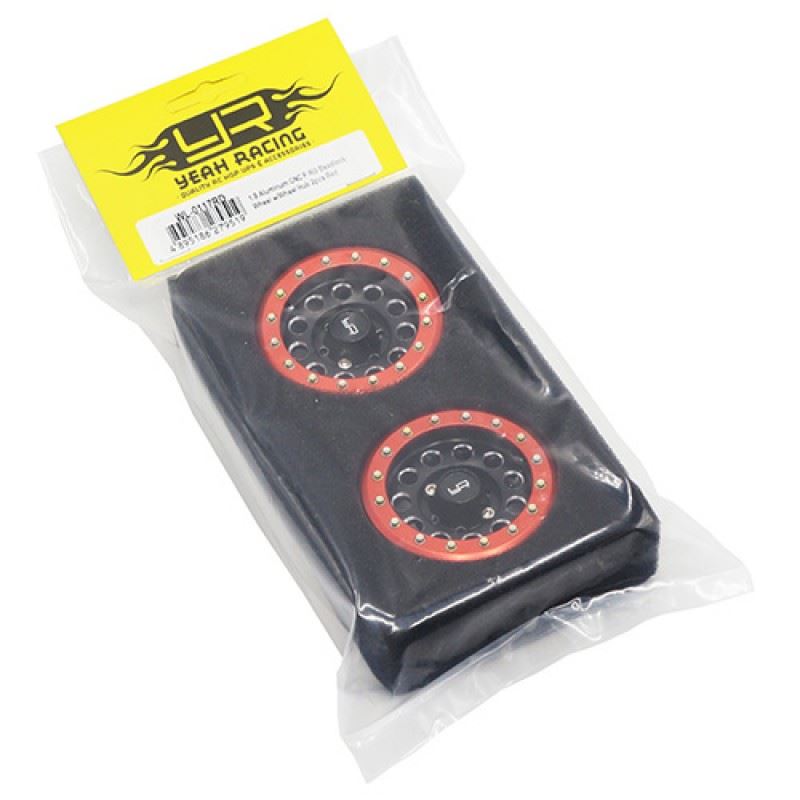 Yeah Racing 1.9 Aluminum CNC F-RG Beadlock Wheel w/Wheel Hub 2pcs Red
