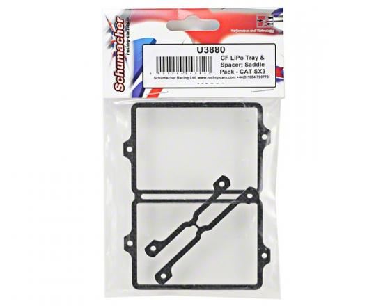 Schumacher CF LiPo Tray & Spacer; Saddle Pack - CAT SX3