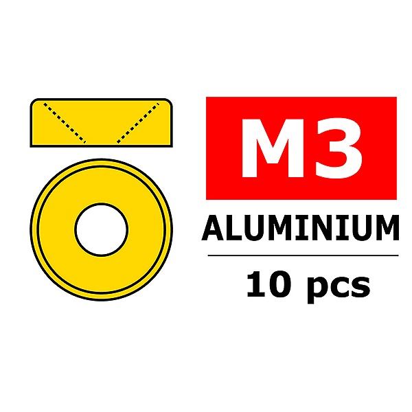 CORALLY ALUMINIUM WASHER FOR M3 FLAT HEAD SCREWS OD=