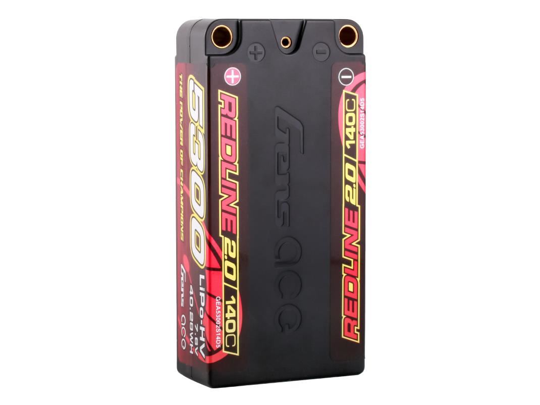 Gens Ace Li-Po HV Car Hard Case 2S2P 7.6V 5300mAh 140C RL2 Short 5mm
