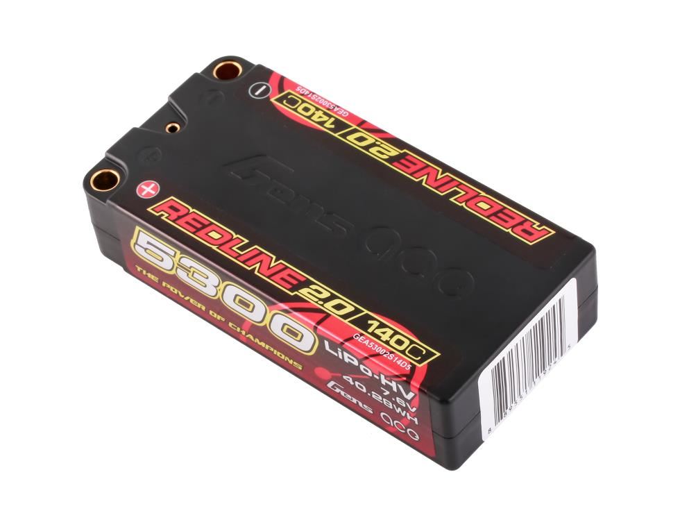 Gens Ace Li-Po HV Car Hard Case 2S2P 7.6V 5300mAh 140C RL2 Short 5mm