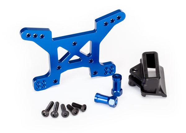 Traxxas Shock tower, front, 7075T6 aluminum (blueanodized)