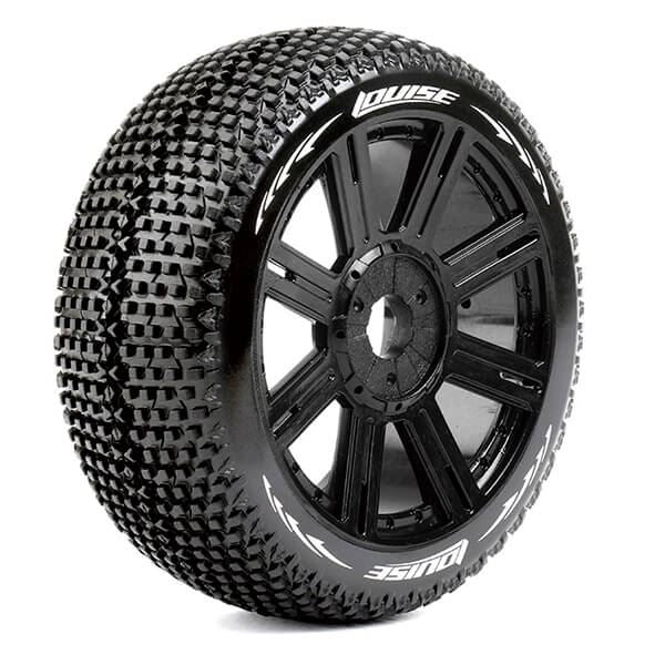 LOUISE RC B-TURBO 1/8 FR/RR SUPER SOFT HEX 17MM SPOKE/BLAC
