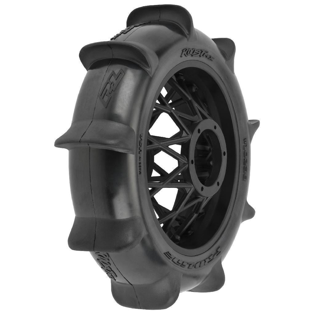 Proline Roost Mx Sand/Snow Paddle Motorcycle Tire Mounted On Black W