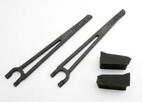 TRAXXAS Hold downs, battery, L&R, foam spacers (fits standard packs)
