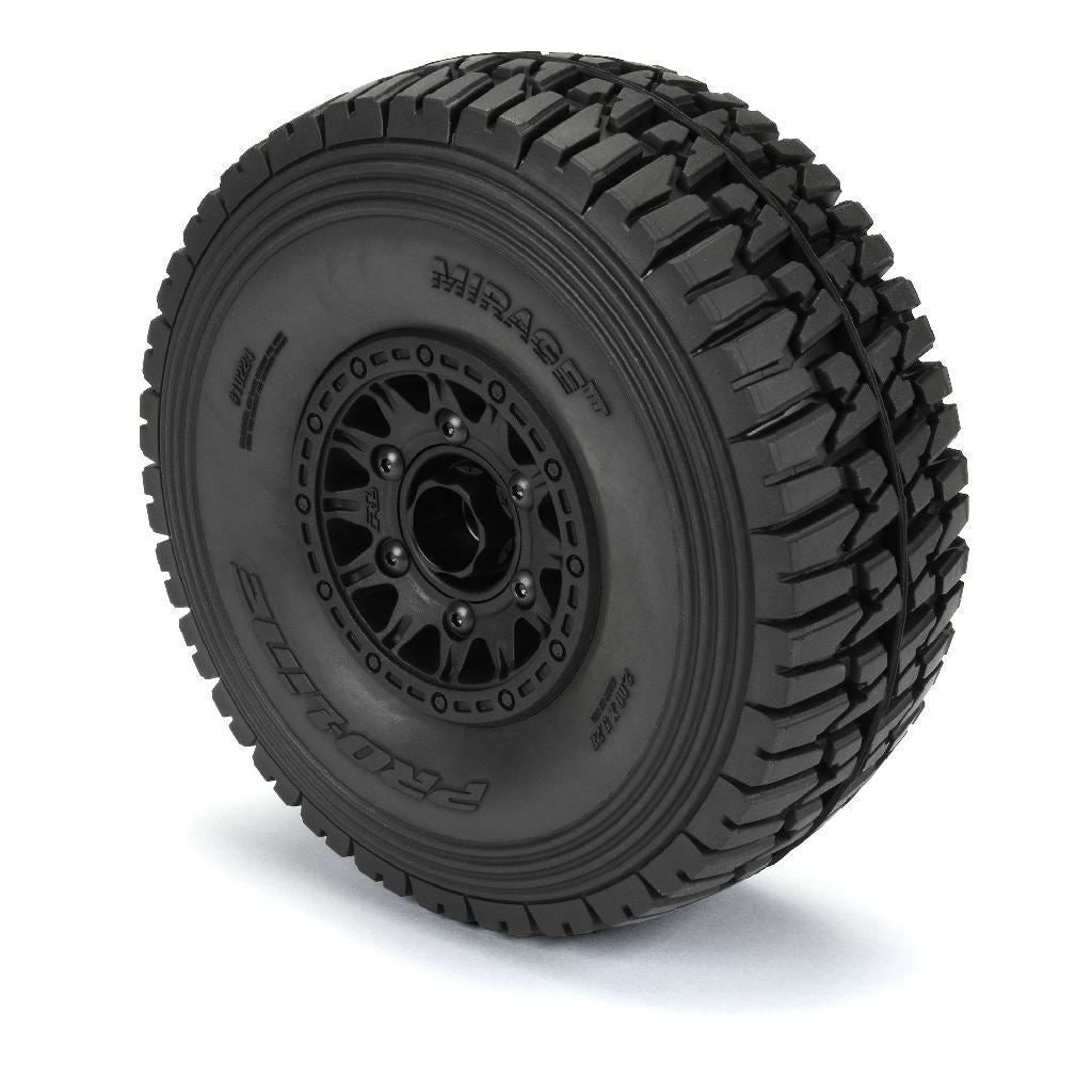 Proline 1/7 Mirage Tt Belted F/R Tires Mtd 17mm Blk Raid (2): Mojave