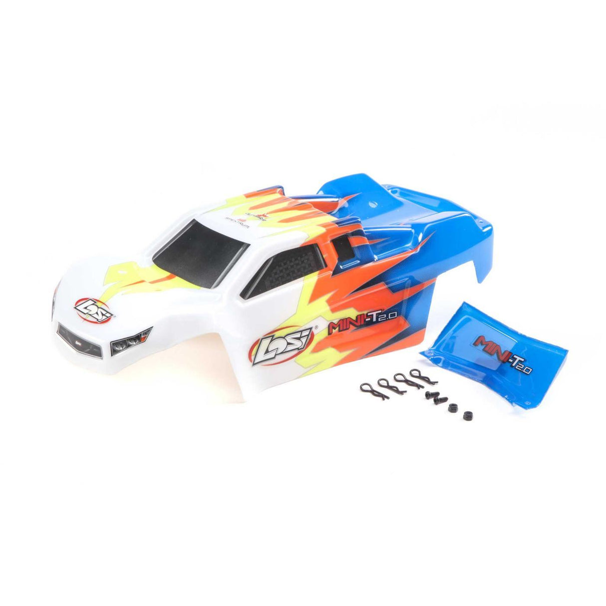 Losi Body, Blue/White: Mini-T 2.0