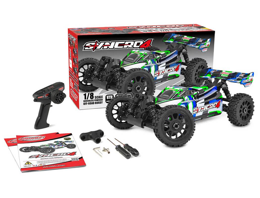Corally Syncro-4 Brushless 4S Basher Buggy Rtr - Green/Blue