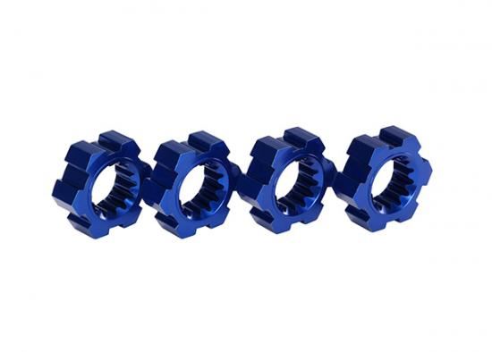 TRAXXAS Wheel hubs, hex, aluminium (blue-anodised) (4)