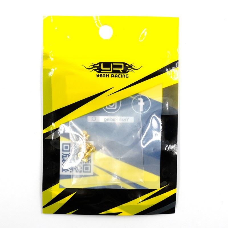 Yeah Racing Stainless Steel Gold Coated Hex Socket Flat Head Machine Screw (M2X3Mm) 10Pcs