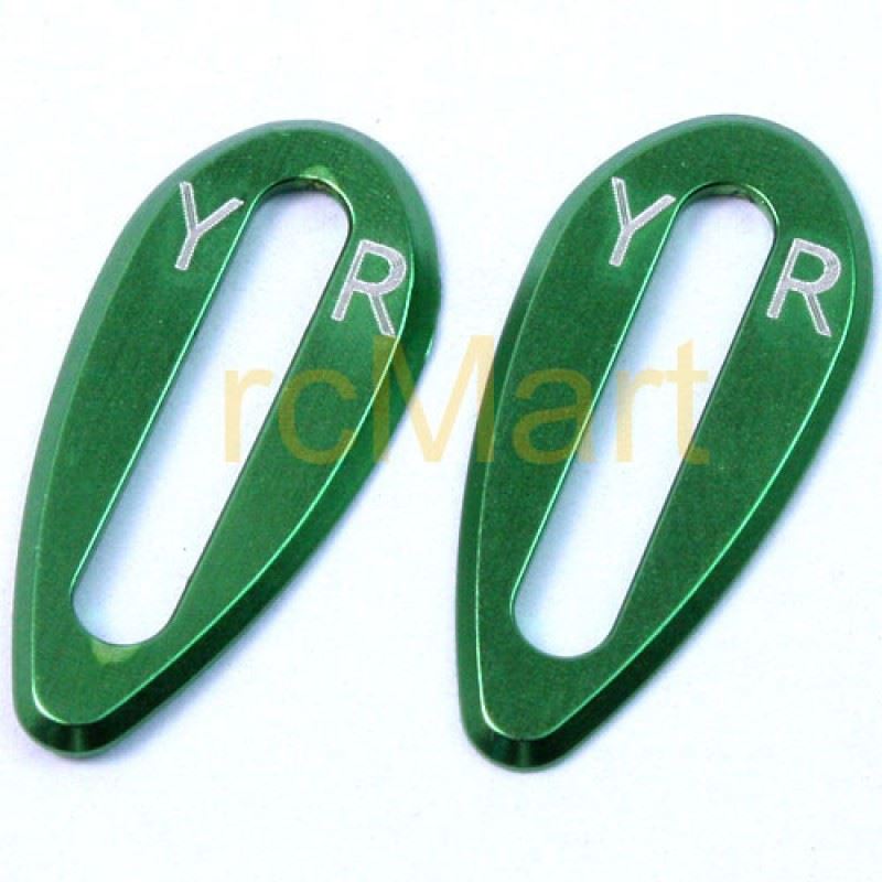 Yeah Racing Aluminum Body Wing Protector (Green) (2pcs) for On Road Bodies