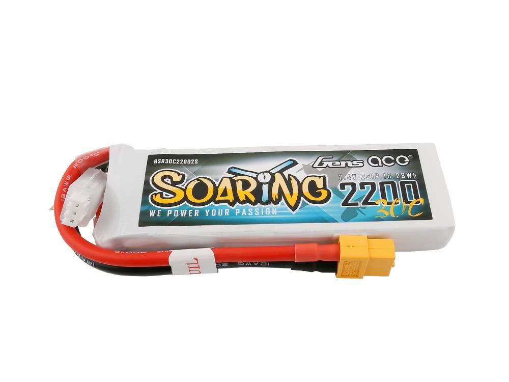 Gens Ace Li-Po 2S 7.4V 2200mAh 30C Soaring with XT60