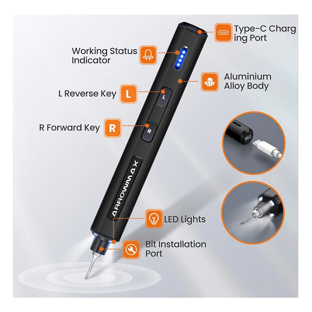 SES Mini Electric Screwdriver 28-1 - Black