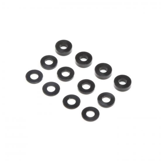 Losi M3 Caster Block Alum Washer Set - Black (4ea)