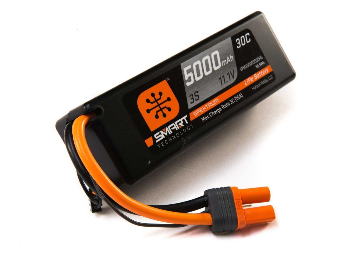 Spektrum 5000mah 3S 11.1V Smart LiPo 30C: Hardcase, IC5 (SPMX50003S30H5) - Grade A+