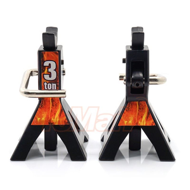 Yeah Racing 1/10 RC Rock Crawler Accessory Height Adjustable 3 Ton Jack Black 2pcs