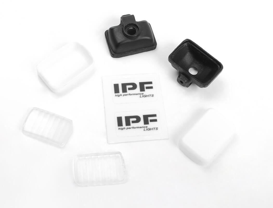 RC4WD GUARDIAN STEEL FRONT WINCH BUMPER W/IPF LIGHTS FOR AXIAL 1/10 SCX10 II UMG10 (BLACK)