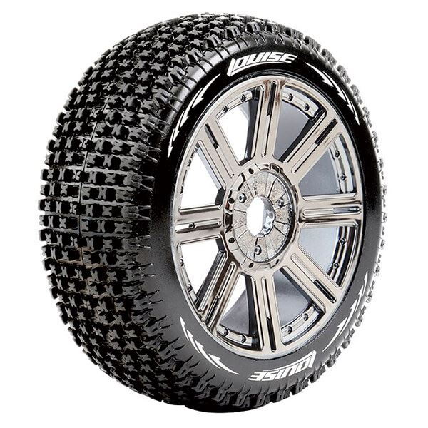 LOUISE RC B-PIRATE 1/8 FR/R R SOFT HEX 17MM SPOKE/BLACK C