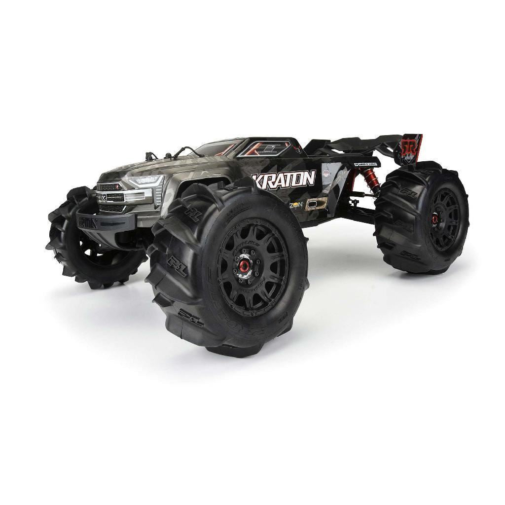 Proline 1/8 Dumont F/R 3.8In Mt Tires Mounted 17mm Blk Raid (2)