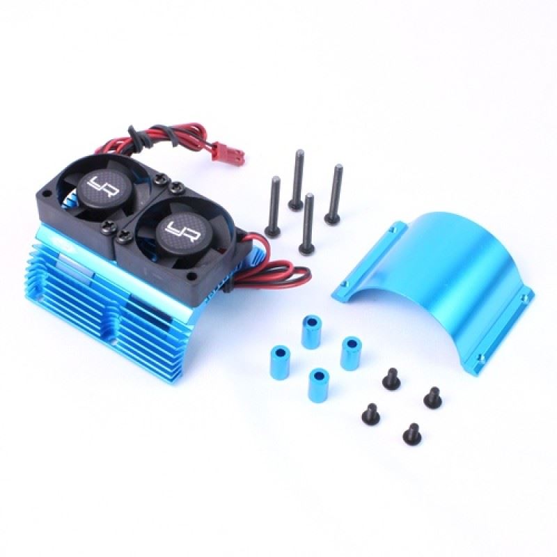 Yeah Racing Heat Sink with Twin Tornado High Speed Fans sets for 1:8 Motors with around 40.8mm diameter