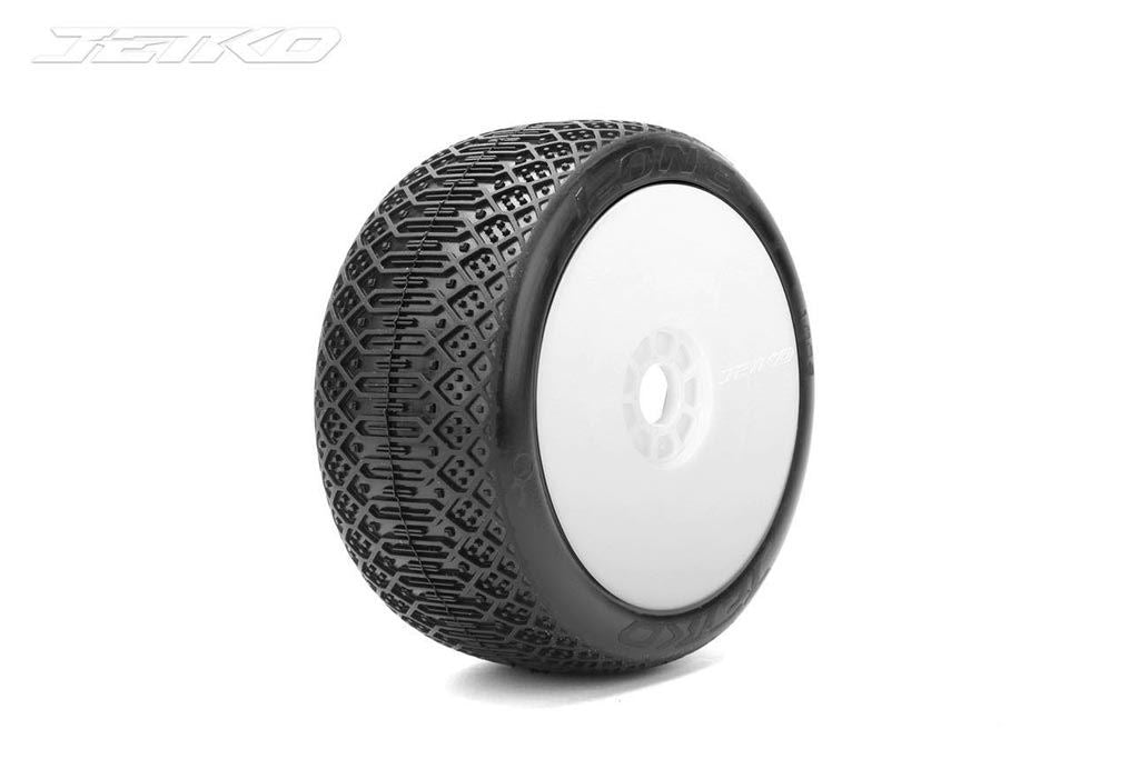 Jetko J One Light Soft 1:8 Buggy Tyres White Wheels (2)