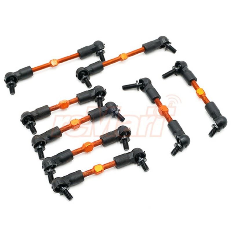 Yeah Racing 7075 Aluminum Orange Tie Rod Set 8pcs For HPI Sprint 2