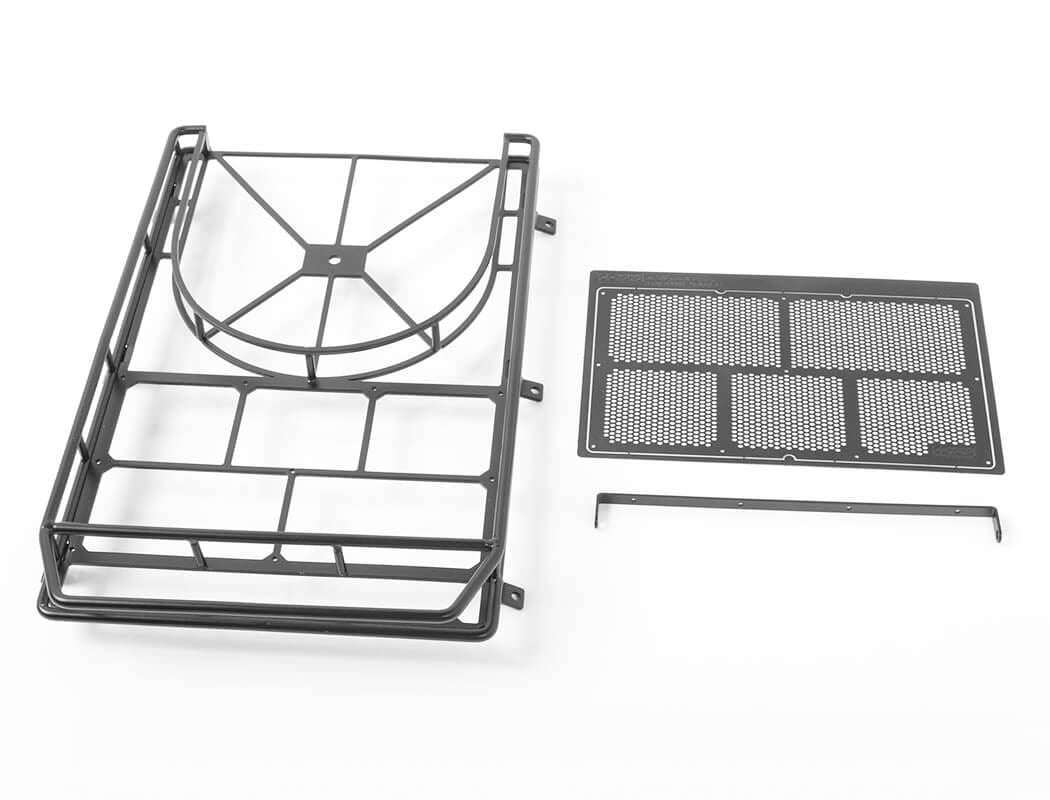 RC4WD KRABS ROOF RACK W/SPARE TYRE MOUNT FOR AXIAL SCX10 II XJ (BLACK)