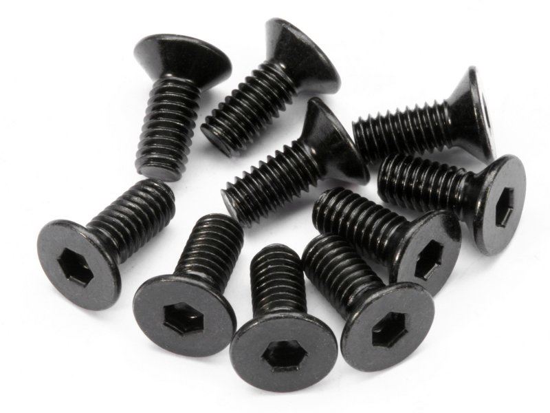 Flat Head Screw M4X10Mm (Hex Socket/10Pcs)