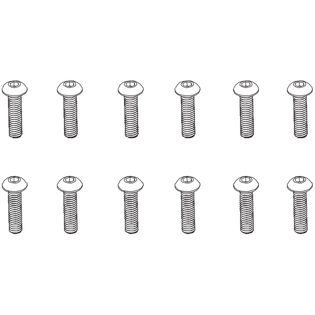 Pd Racing B Head Hex Screw Hm4*16 12Pcs