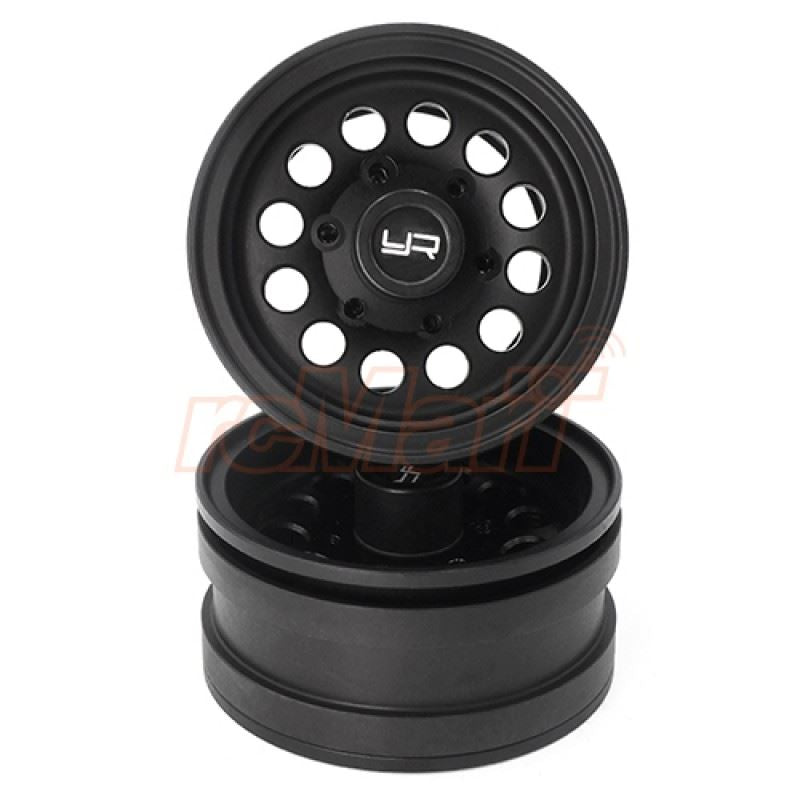 Yeah Racing 1.55 Aluminum CNC 12 Spoke Beadlock Wheel 2pcs Black Ver 2