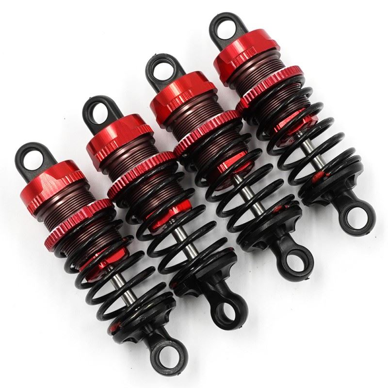 Yeah Racing Aluminum Big Bore Go 50mm Damper Set 4pcs for 1/10 RC Touring Car Red