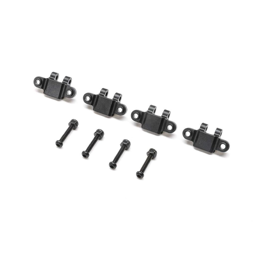 Tlr Aluminum Lower Shock Mount, Black: Mini Lmt (4)