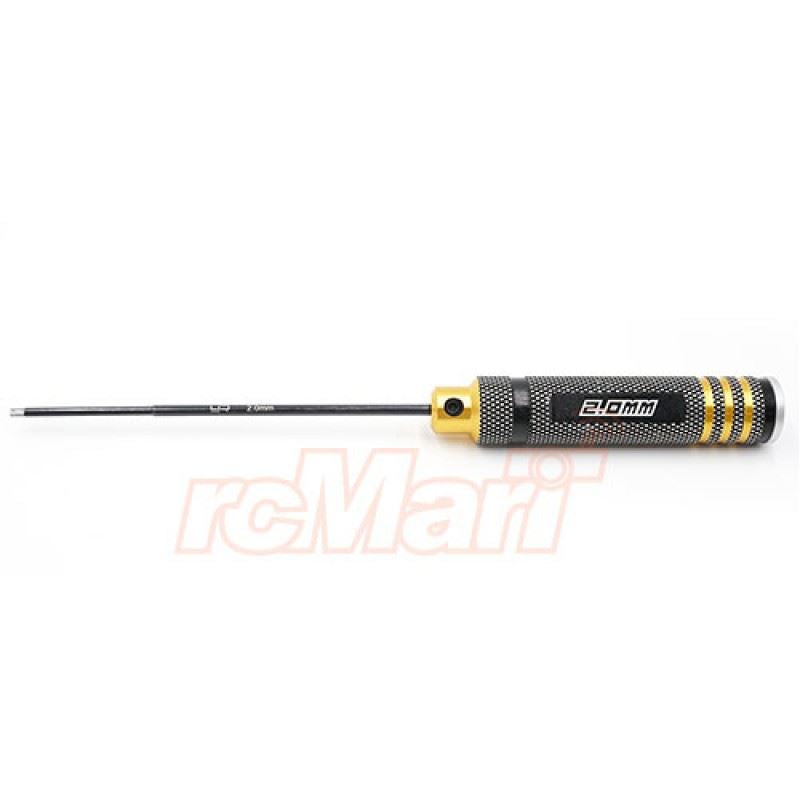Yeah Racing Aluminum 2.0mm Allen Hex Driver Tool Black Gold