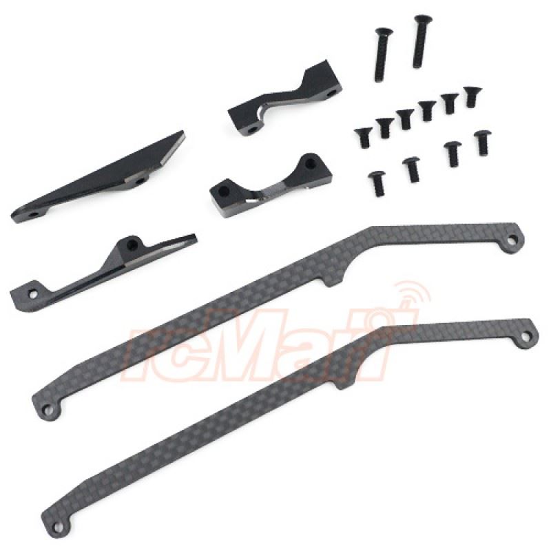 Yeah Racing High Flex Matte Graphite Side Guard Set for Yokomo YD2S Black