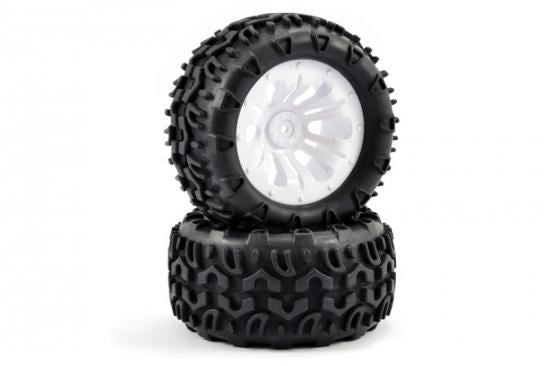 FASTRAX 1/10 KLAXON TRUCK TYRE MOUNTED ON 12-SPOKE (12mm HEX)