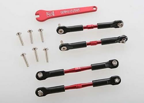 TRAXXAS Turnbuckles, red-anodised, camber links,front 39mm/rear 49mm