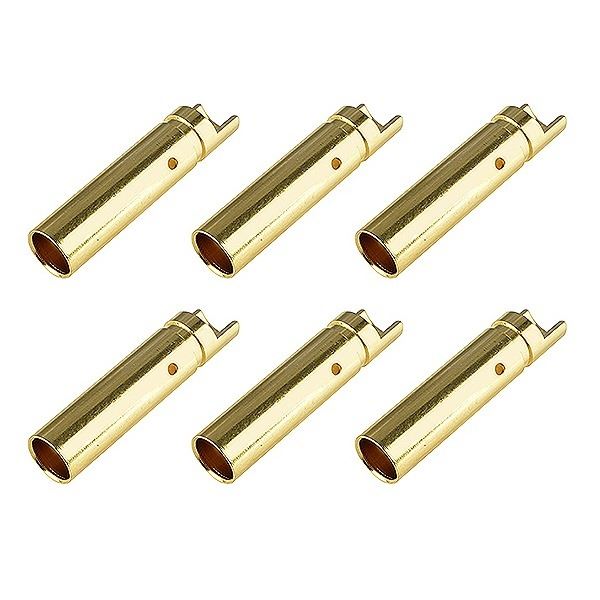 Corally Bullit Connector 4.0mm Female Gold Plated Ultra Low Resistance 6Pcs