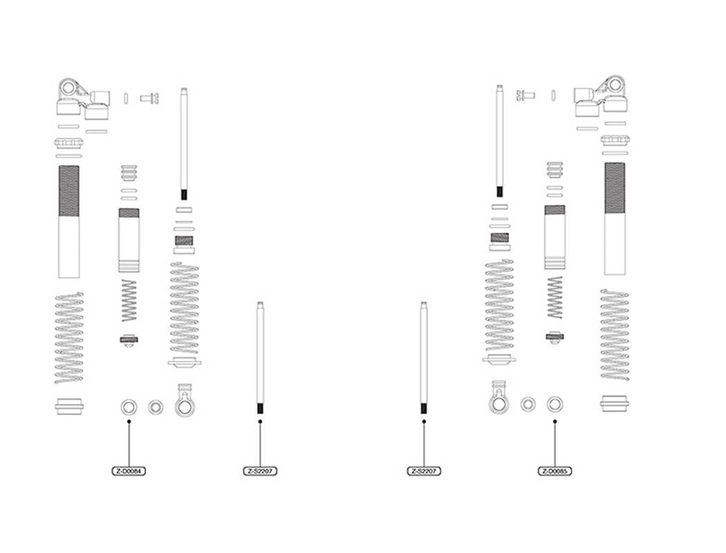 RC4WD REPLACEMENT SHOCK SHAFTS MILLER MOTORSPORT PRO ROCK RACER