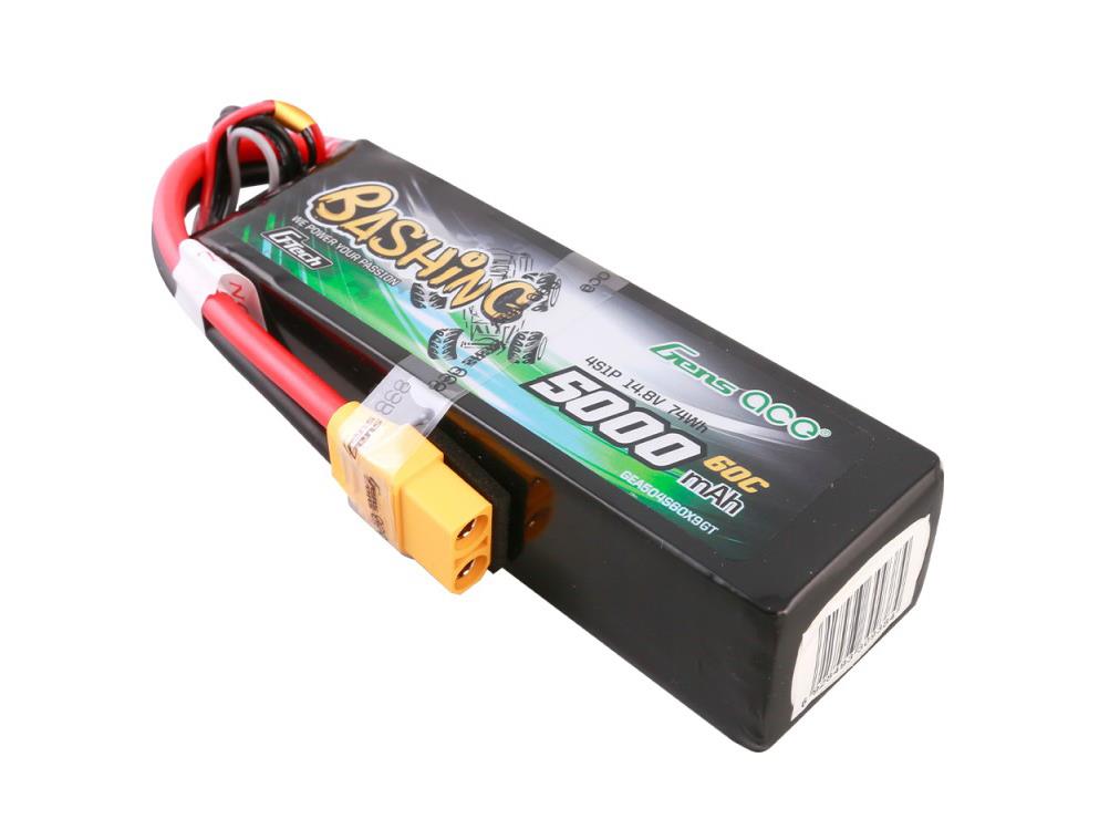 Gens Ace Li-Po Car G-Tech 4S 14.8V 5000mAh 60C Bashing with XT90