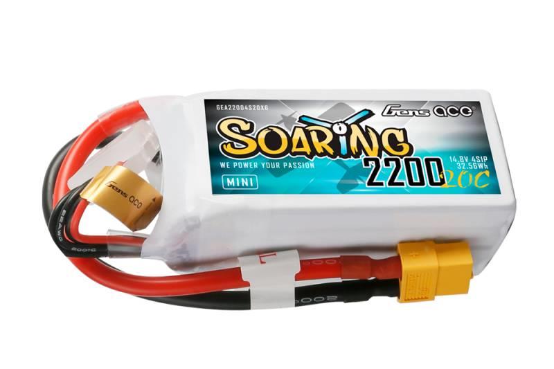 Gens Ace Li-Po 4S 14.8V MINI 2200mAh 20C Soaring with XT60