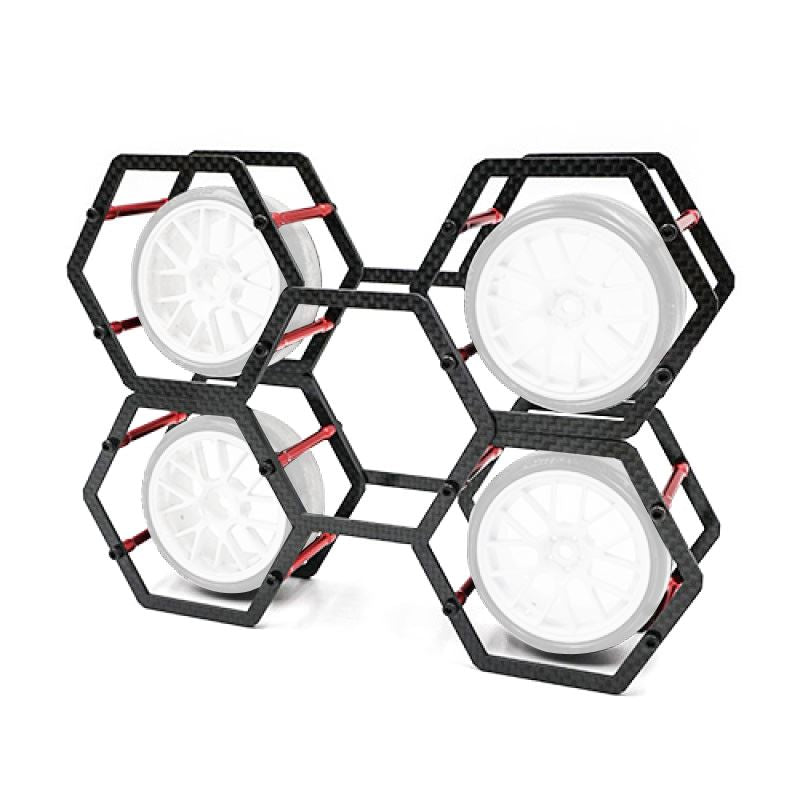 Yeah Racing Carbon Graphite & Aluminum Spare Tire Carrier For 1/10 Touring Drift