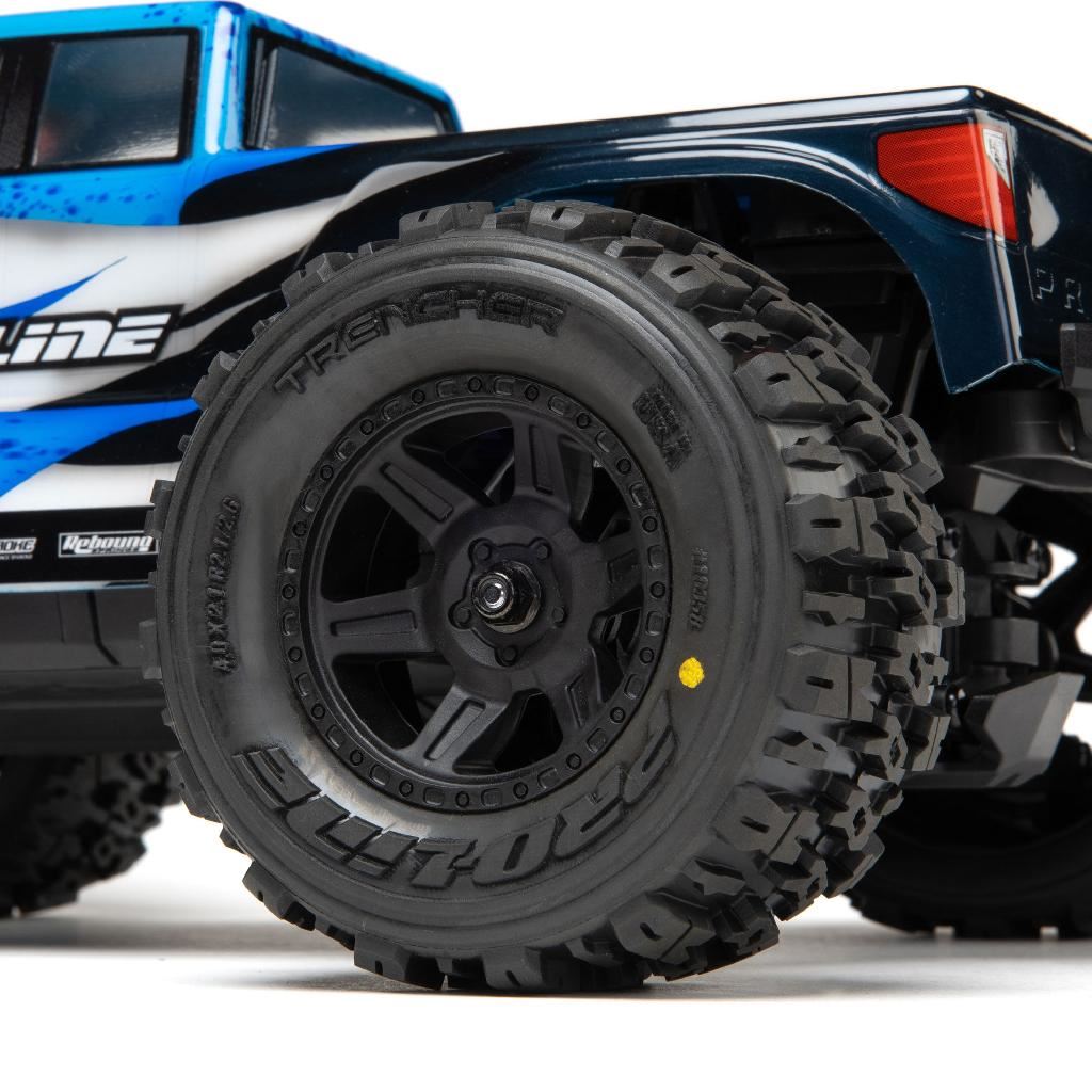 Pro-Line 1/16 Trencher Front/Rear Tires Mounted Desperado 2.0 Wheels,