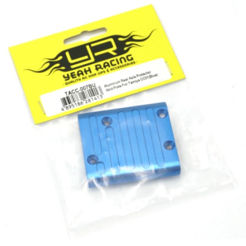 Yeah Racing Aluminum Rear Axle Protector Skid Plate For Tamiya CC01 Blue