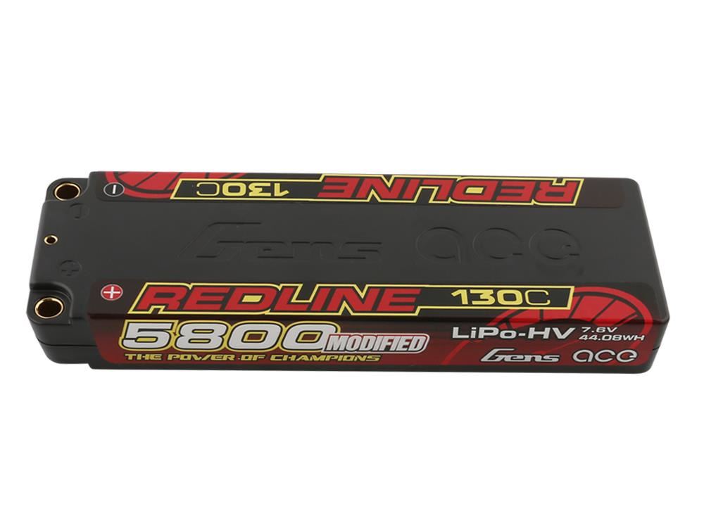 Gens Ace Li-Po HV Car Hard Case 2S 7.6V 5800mAh 130C RL with 5mm