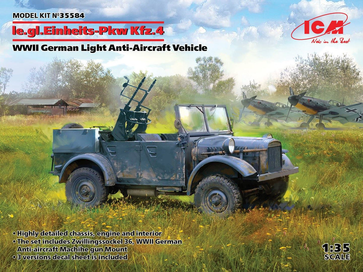 Icm Le.Gl.Einheitz-Pkw Kfz.4, Wwii German Light Anti-Aircraft Vehicle