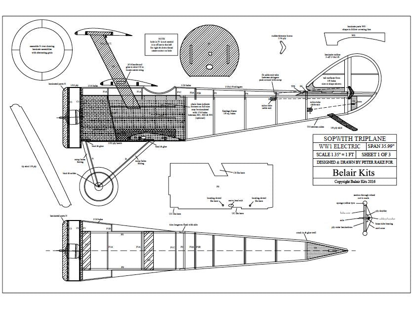 BAIR Sopwith Triplane - electric scale kit