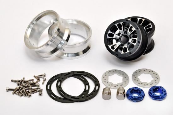 HOBAO DC-1 CNC ALUM. BEADLOCK 1.9" 6-SPOKE WHEELS BLACK (2)