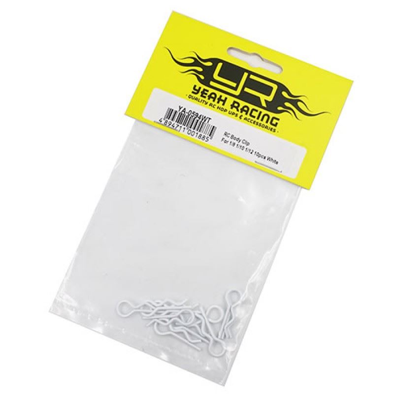 Yeah Racing RC Body Clip For 1/8 1/10 1/12 10pcs White