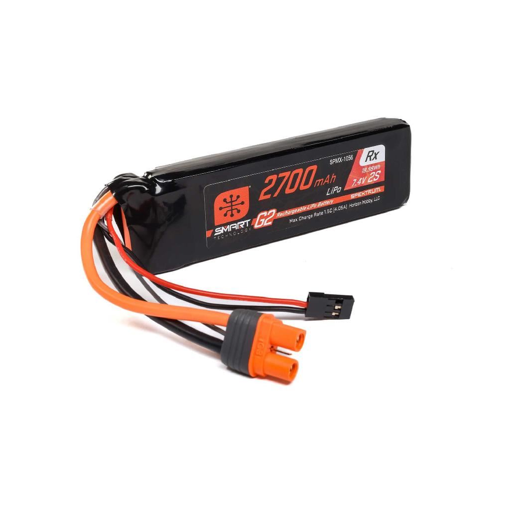 Spektrum 7.4V 2700Mah 2S 15C Smart G2 Receiver Lipo Battery: Ic3